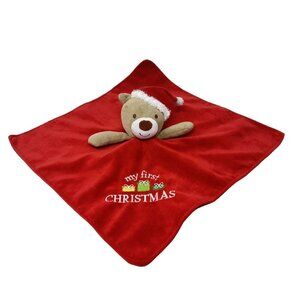 Baby Starters Lovey My First Christmas Security Plush Red Brown Bear 2014